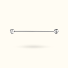 Titanium Crystal Bezel Push-Back Industrial Barbell - Lulu Ave Body Jewelery