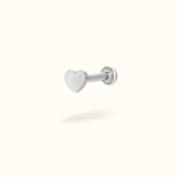 Titanium Heart Single Earring - Threadless - Lulu Ave Body Jewelery