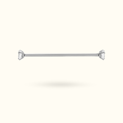 Titanium Crystal Prong Industrial Barbell - Lulu Ave Body Jewelery