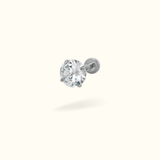 Titanium Crystal Prong Single Earring - Threadless - Lulu Ave Body Jewelery