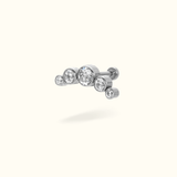 Titanium Crystal Cluster Single Earring - Threadless - Lulu Ave Body Jewelery