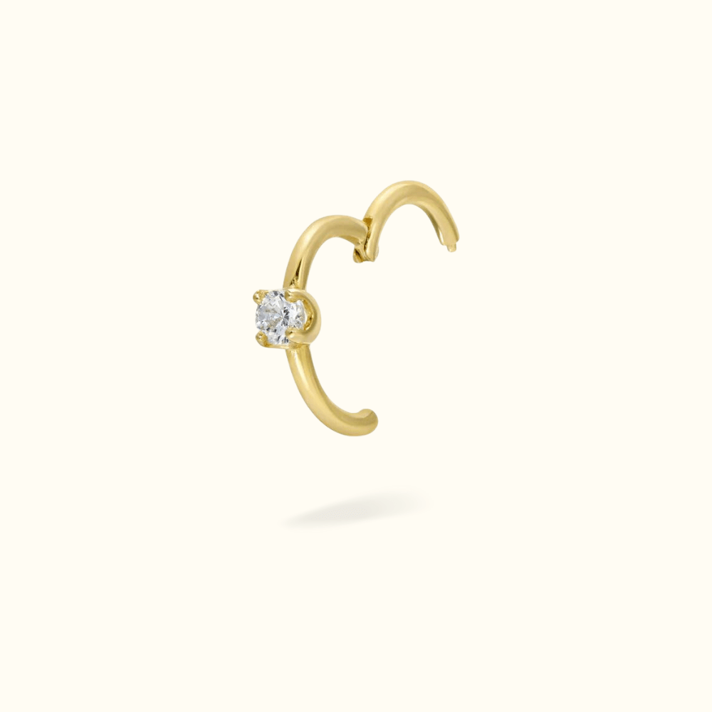 14k Single Prong Hinged Ring - Lulu Ave Body Jewelery