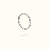 Titanium Front Crystal Hinged Ring - Lulu Ave Body Jewelery