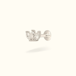 14k Three Crystal Marquise Single Earring - Threadless - Lulu Ave Body Jewelery