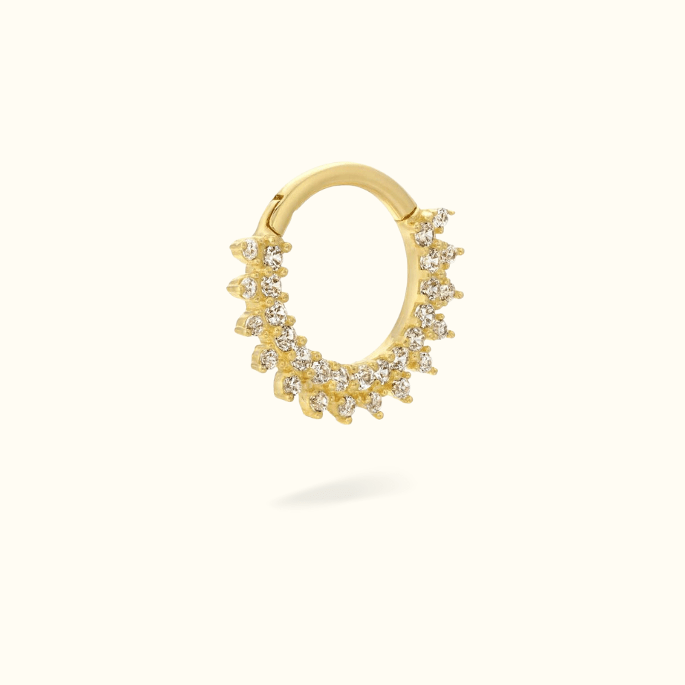 14k Front Double Row Hinged Ring - Lulu Ave Body Jewelery