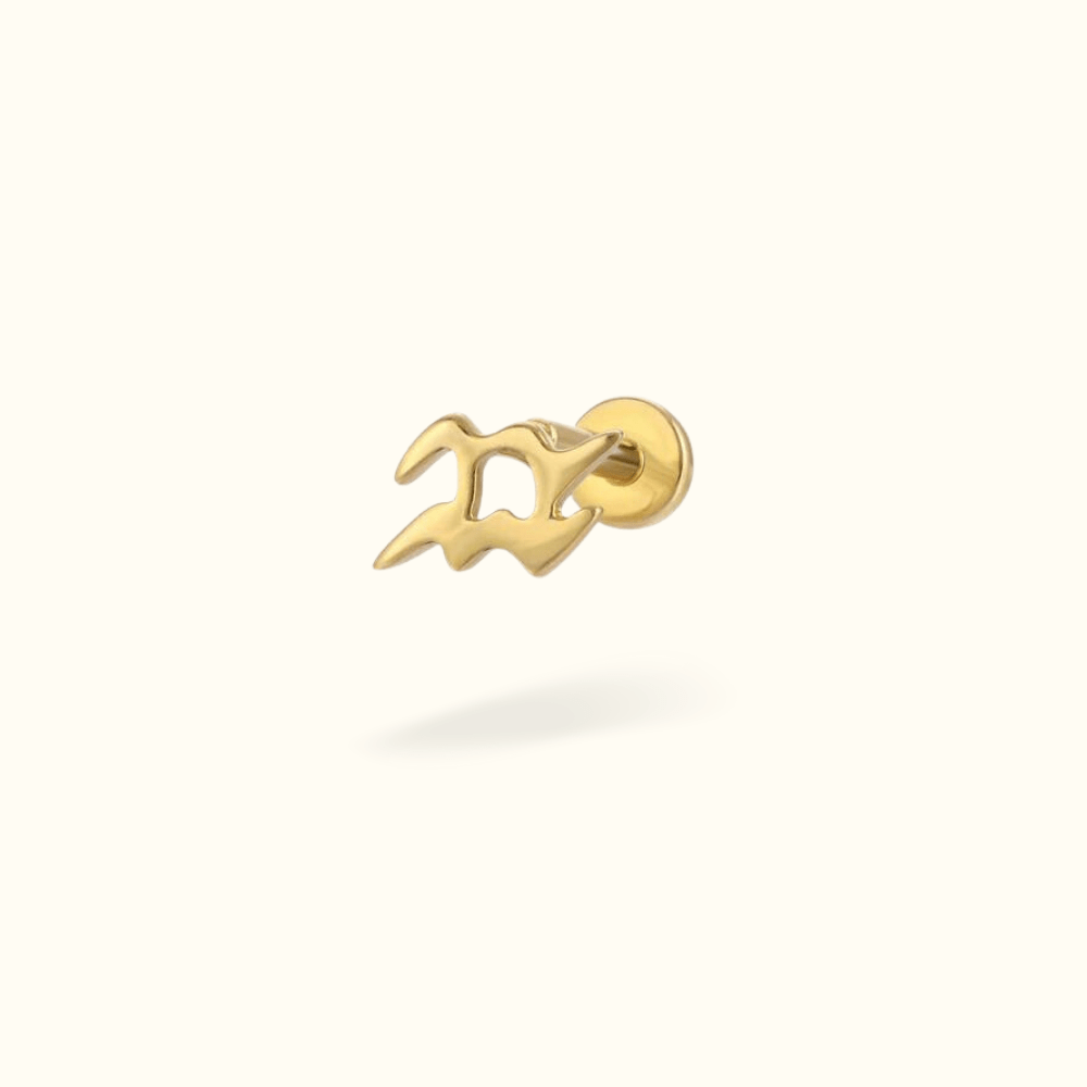 14k Aquarius Zodiac Single Earring - Lulu Ave