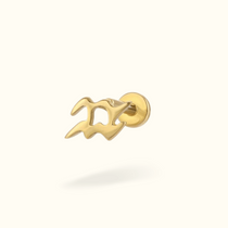 14k Aquarius Zodiac Single Earring - Lulu Ave