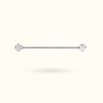 Titanium Crystal Prong Side Industrial Barbell - Lulu Ave Body Jewelery
