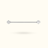Titanium Crystal Prong Side Industrial Barbell - Lulu Ave Body Jewelery