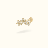 14k Small Flower Cluster Single Earring - Threadless - Lulu Ave Body Jewelery