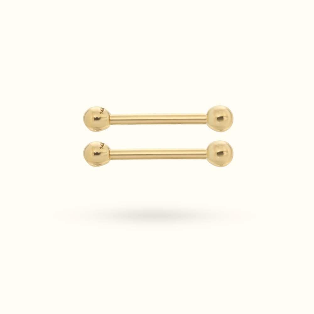 14k Nipple Barbells - Lulu Ave Body Jewelery