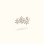 14k Crystal Flower Cluster Single Earring - Threadless - Lulu Ave Body Jewelery