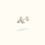 14k Crystal Trinity Single Earring - Threadless - Lulu Ave Body Jewelery