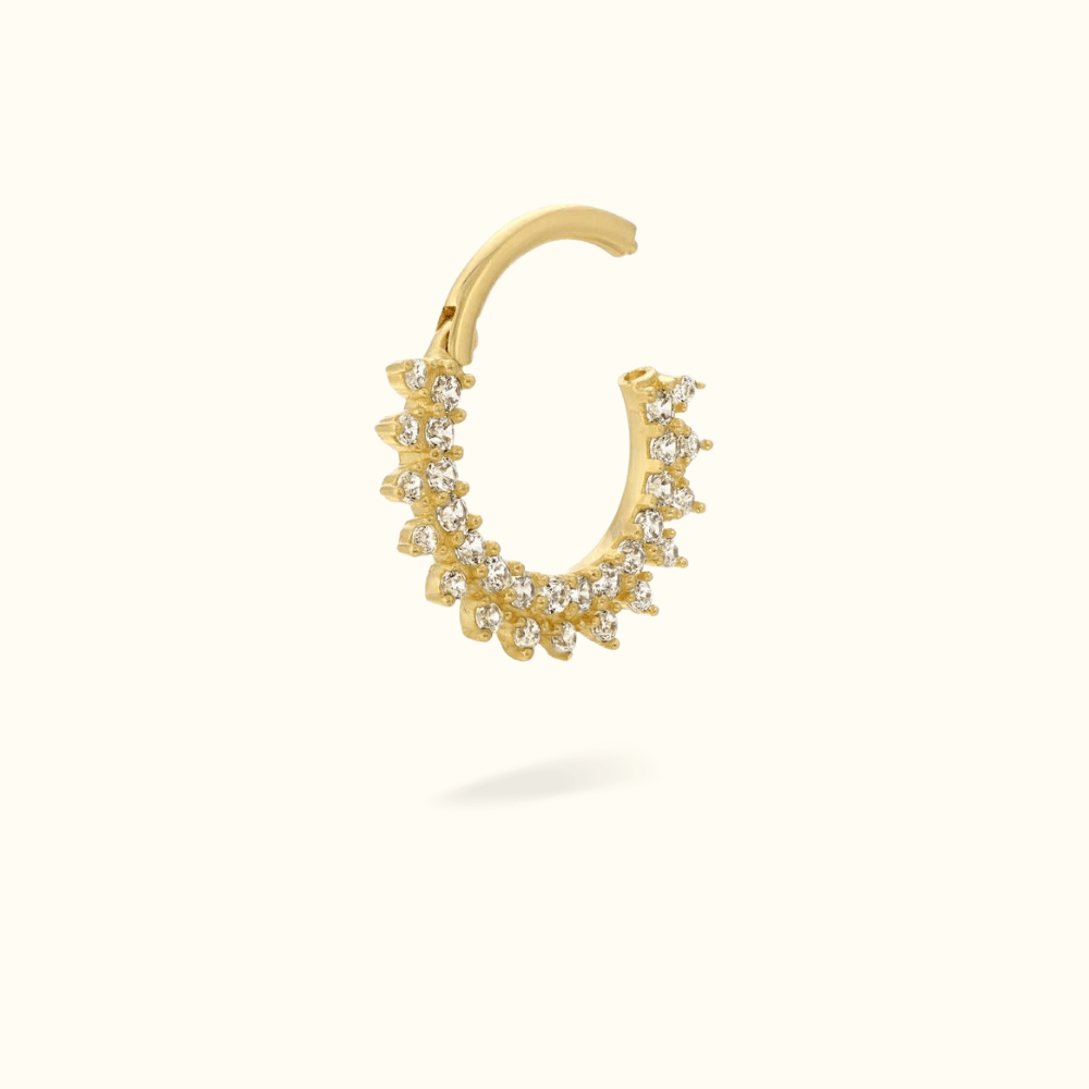 14k Front Double Row Hinged Ring - Lulu Ave Body Jewelery