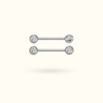 Titanium Crystal Bezel Push-Back Nipple Barbells - Lulu Ave Body Jewelery