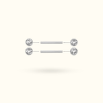 Titanium Crystal Bezel Push-Back Nipple Barbells - Lulu Ave Body Jewelery