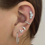 14k Four Crystal Marquise Single Earring - Threadless - Lulu Ave Body Jewelery