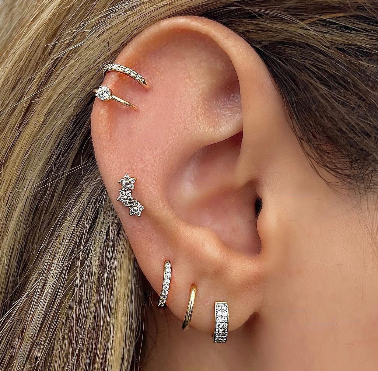 14k Crystal Hoop - Lulu Ave Body Jewelery