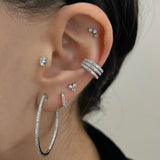14k Three Crystal Marquise Single Earring - Threadless - Lulu Ave Body Jewelery