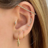 14k Lightning Bolt Flatback Earring - Threadless - Lulu Ave Body Jewelery