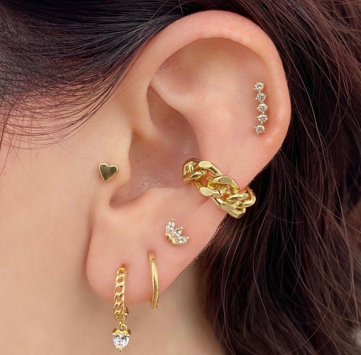 14k Heart Single Earring - Threadless - Lulu Ave Body Jewelery