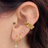 14k Heart Single Earring - Threadless - Lulu Ave Body Jewelery