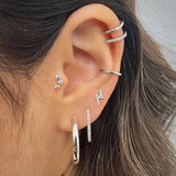 14k Crystal Lightning Bolt Single Earring - Threadless - Lulu Ave Body Jewelery