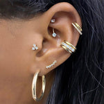 14k Crystal Rook Barbell - Rook - Lulu Ave Body Jewelery