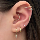 14k Sword Single Earring - Threadless - Lulu Ave Body Jewelery